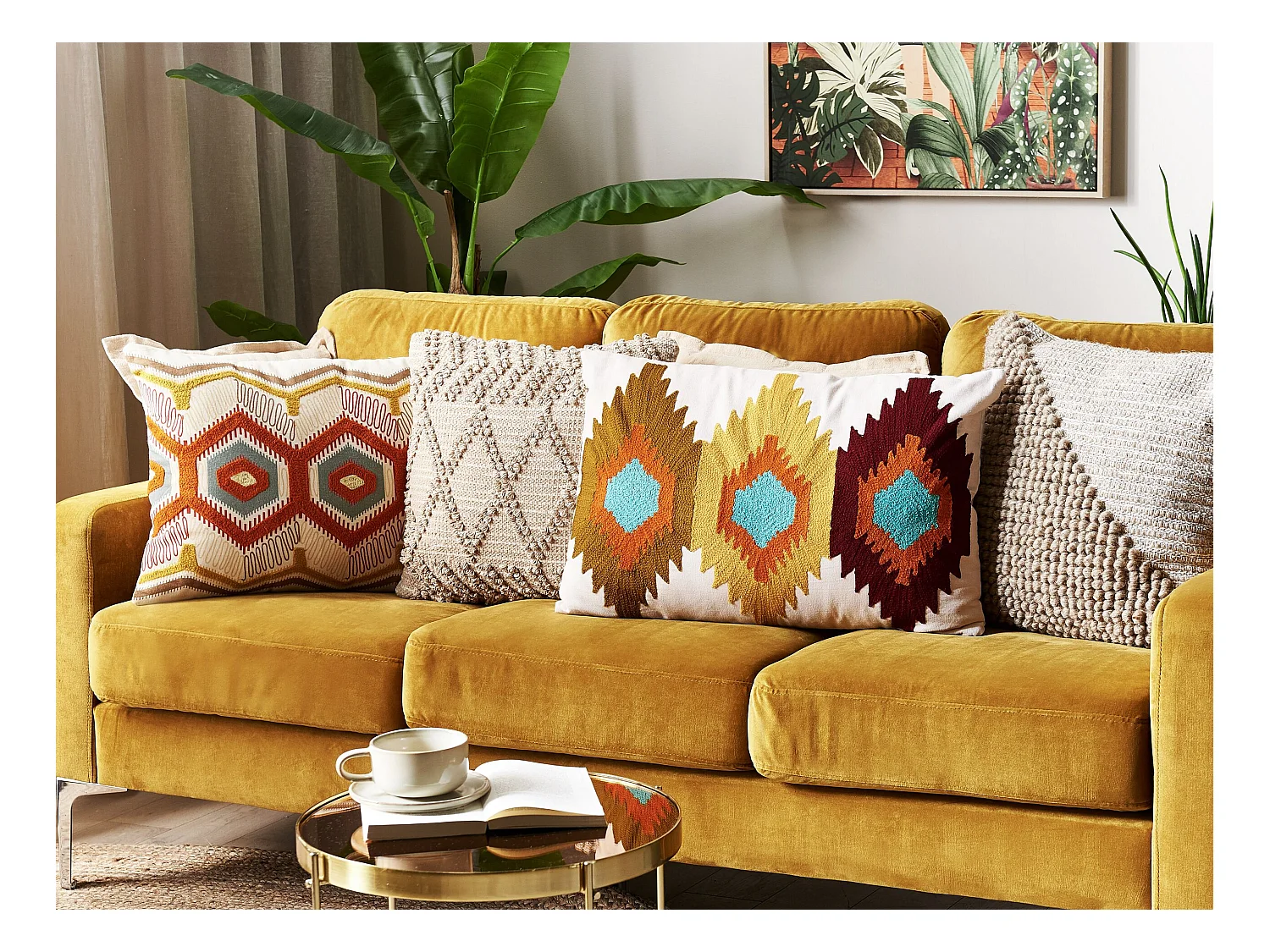 Coussin DANAPUR Coton 40 x 60 cm Multicolore Motif géométrique