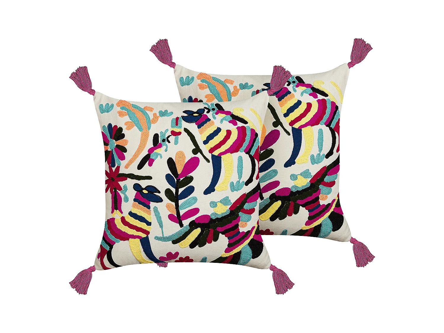 Lot de 2 coussins décoratifs RAIGANJ Coton 50 x 50 cm Multicolore Motif abstrait