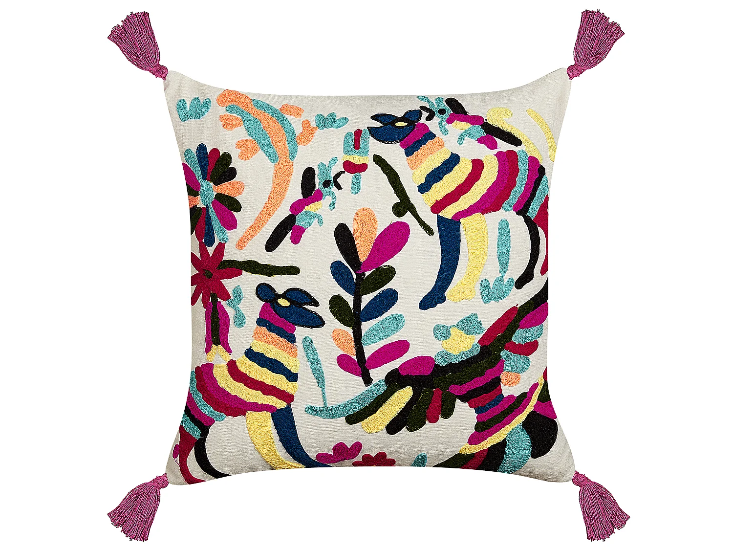 Conjunto de 2 cojines decorativos RAIGANJ Algodón 50 x 50 cm Multicolor Patrón abstracto