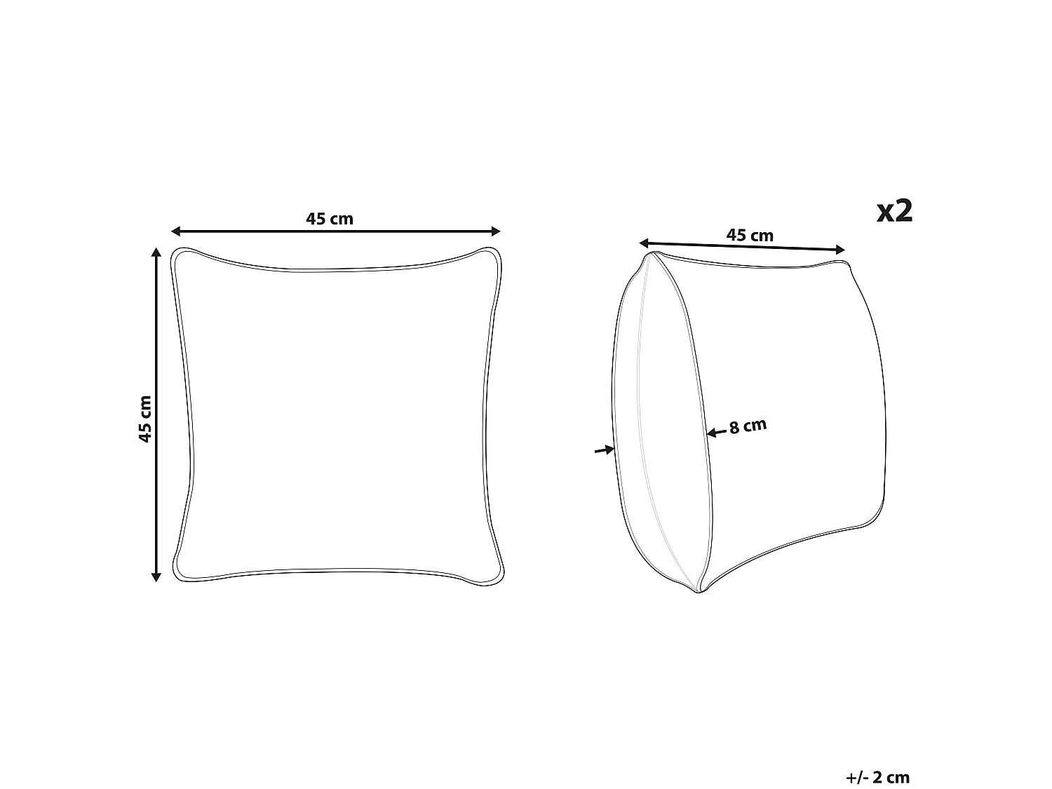 Lot de 2 coussins décoratifs SUNFLOWER Velours 45 x 45 cm Vert foncé Motif de plante