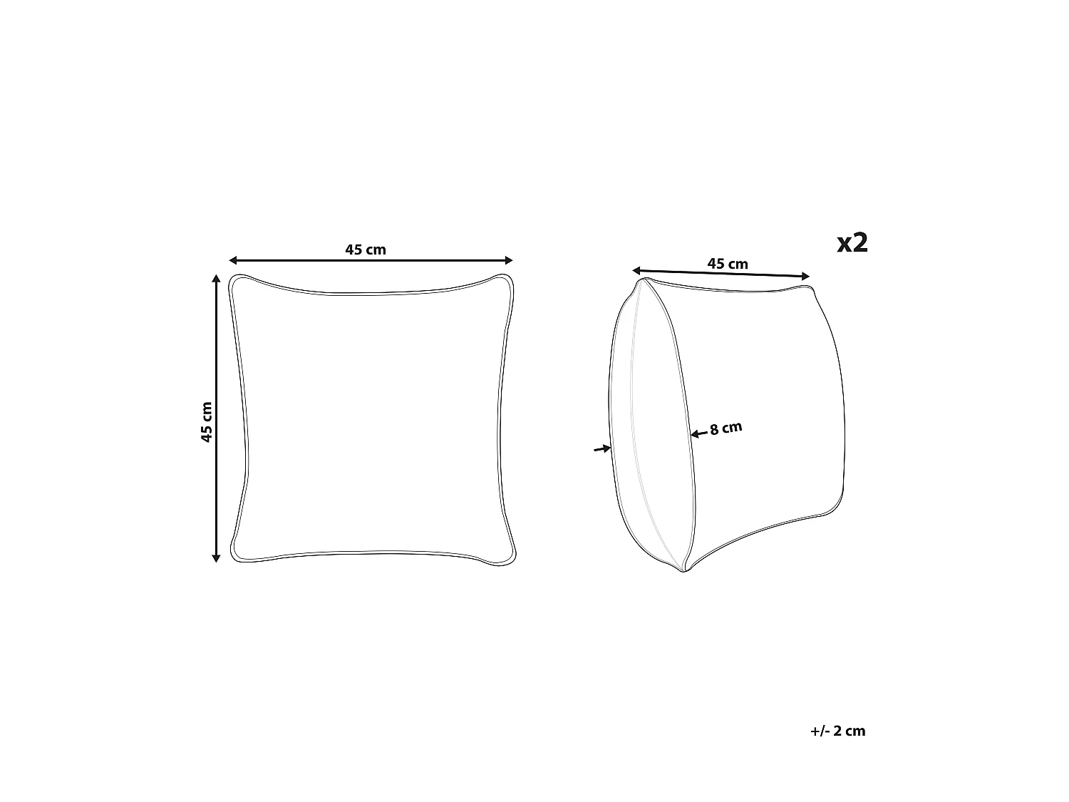 Set van 2 decoratieve kussens SUNFLOWER Fluweel 45 x 45 cm Oranje Bladpatroon