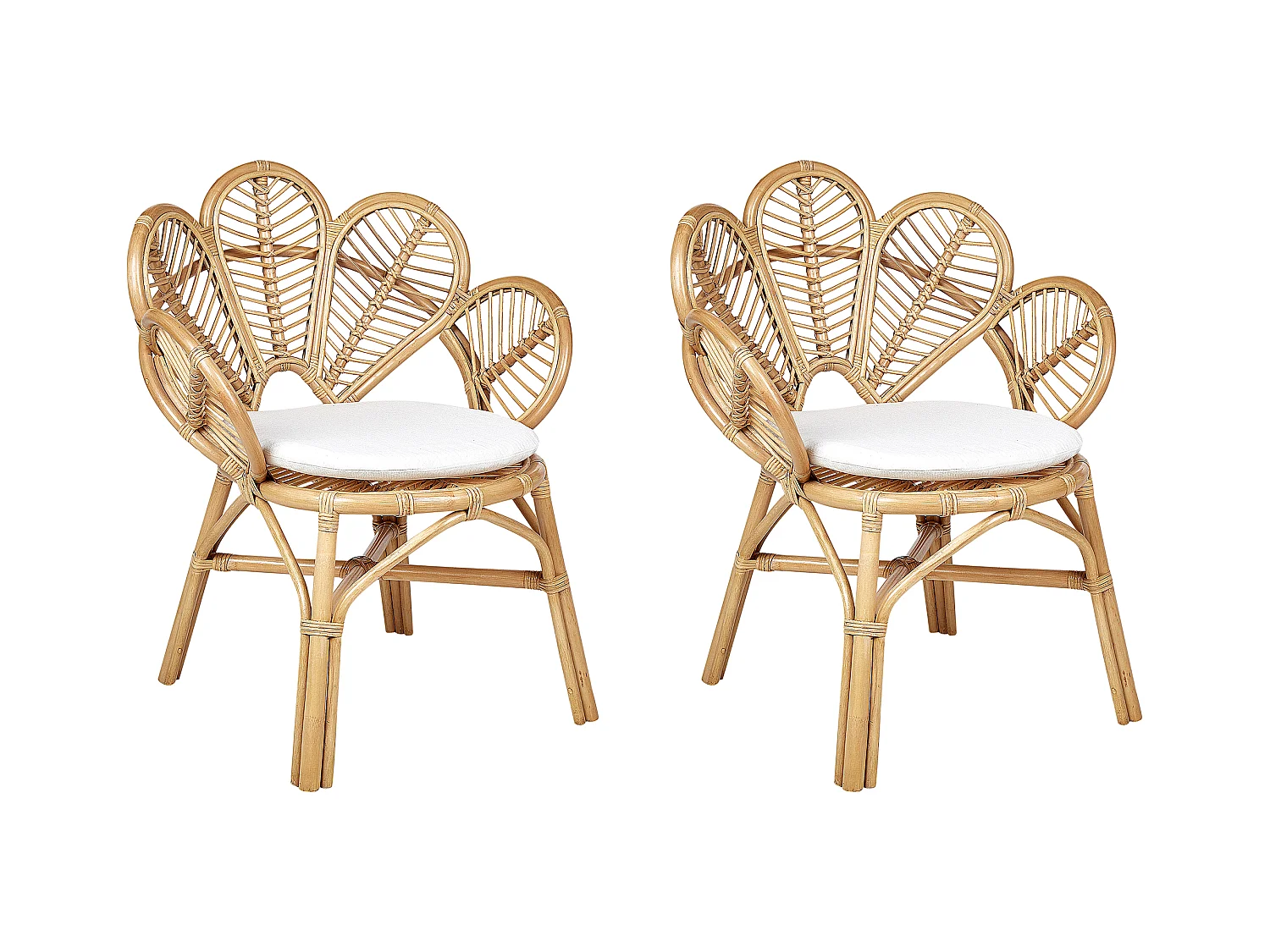 Lot de 2 chaises paon FLORENTINE II Rotin Naturel