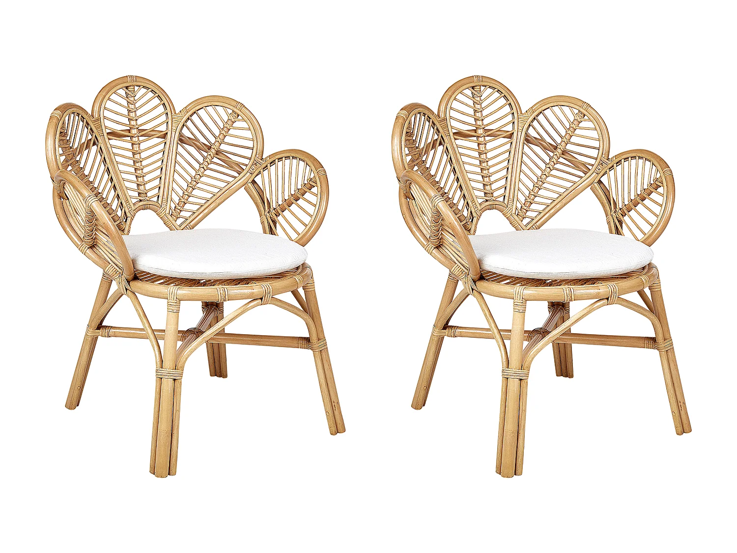 Set di 2 sedie Peacock FLORENTINE II Rattan Naturale