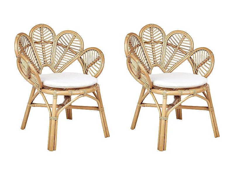 Zestaw 2 foteli paw FLORENTINE II Rattan Naturalny