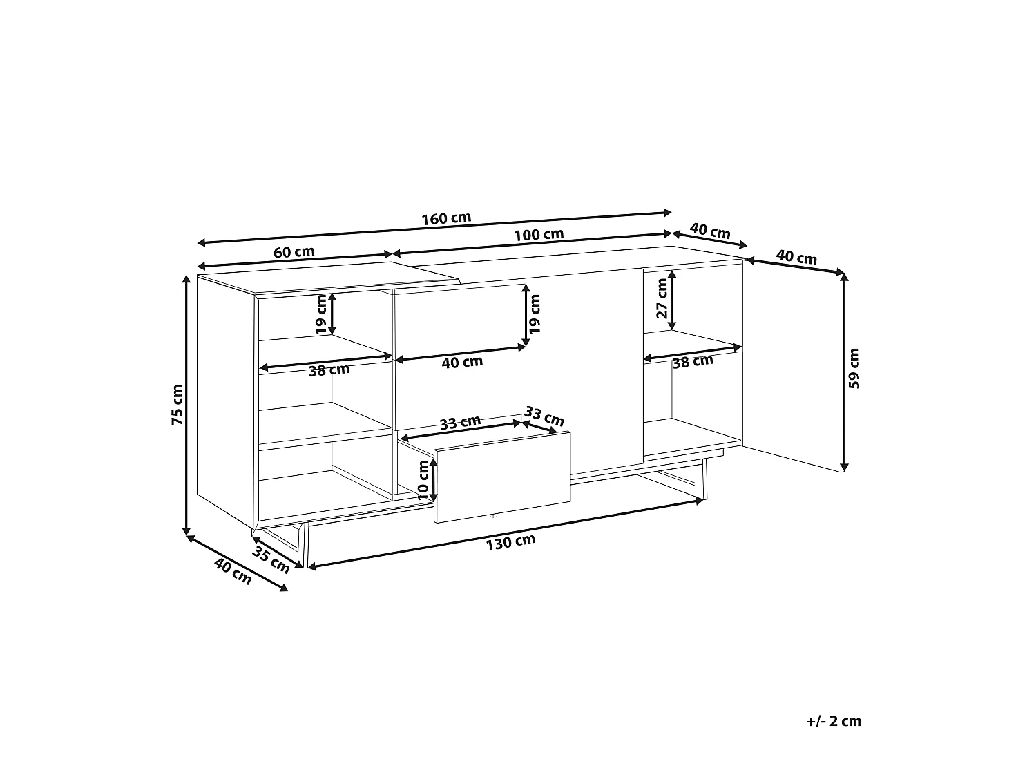 Szafka 2-drzwiowa FIORA Brązowy/ czarny