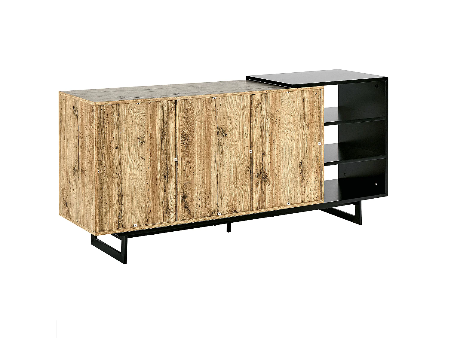 Dressoir met 2 deuren FIORA Bruin/zwart