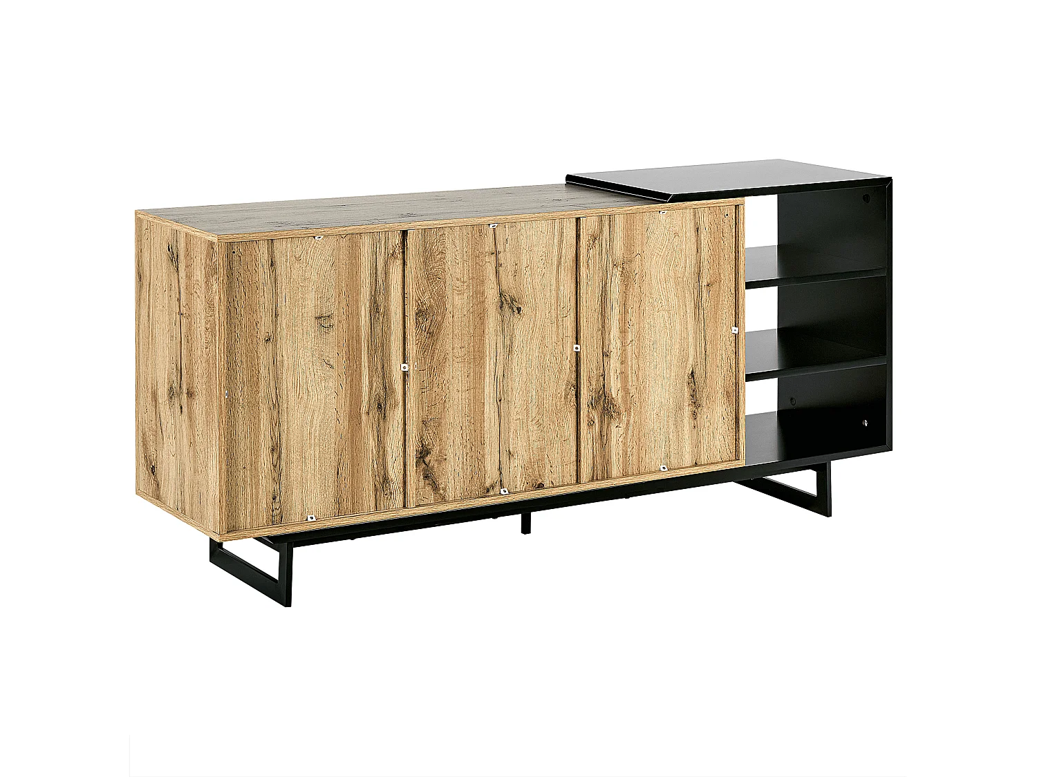 Dressoir met 2 deuren FIORA Bruin/zwart