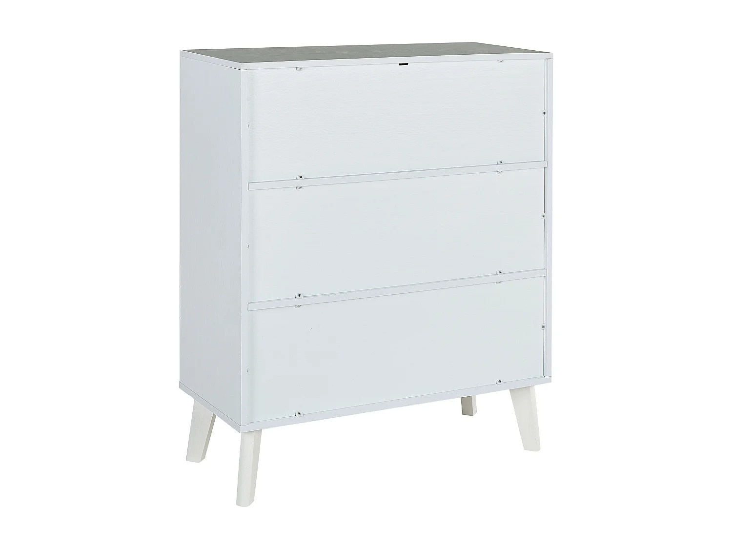 Commode avec 2 portes en MDF blanc et beige PARTON