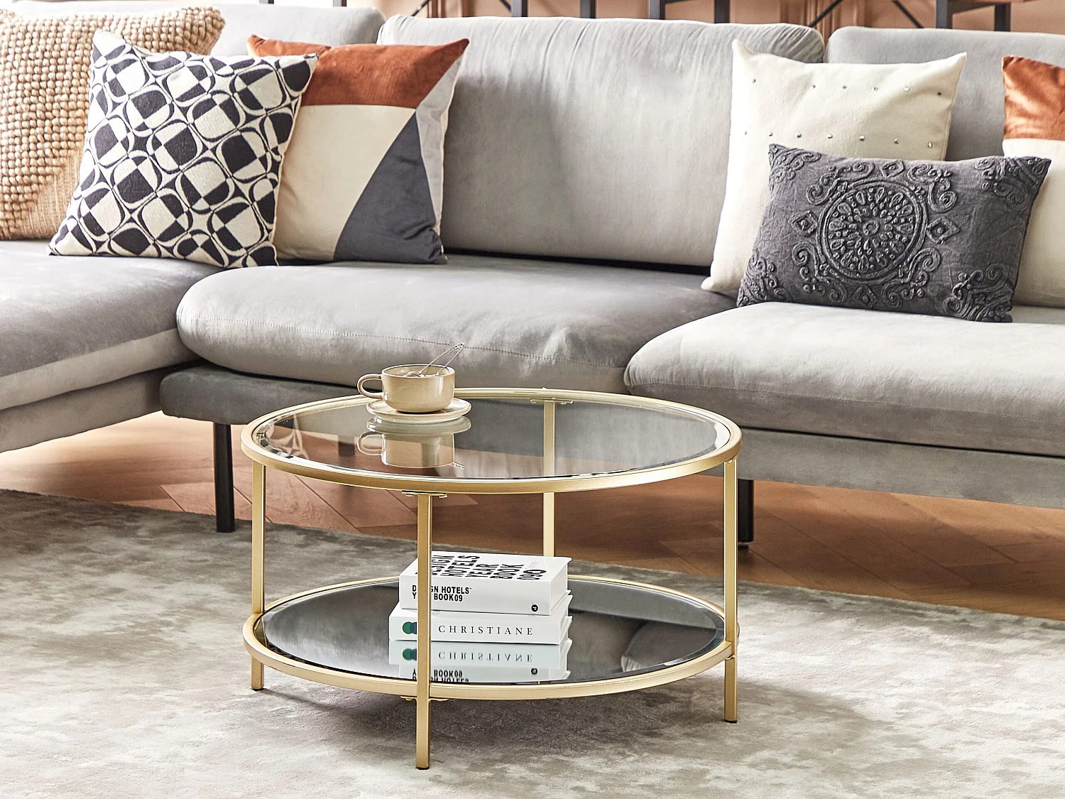 Salontafel BIRNEY Veiligheidsglas Goud