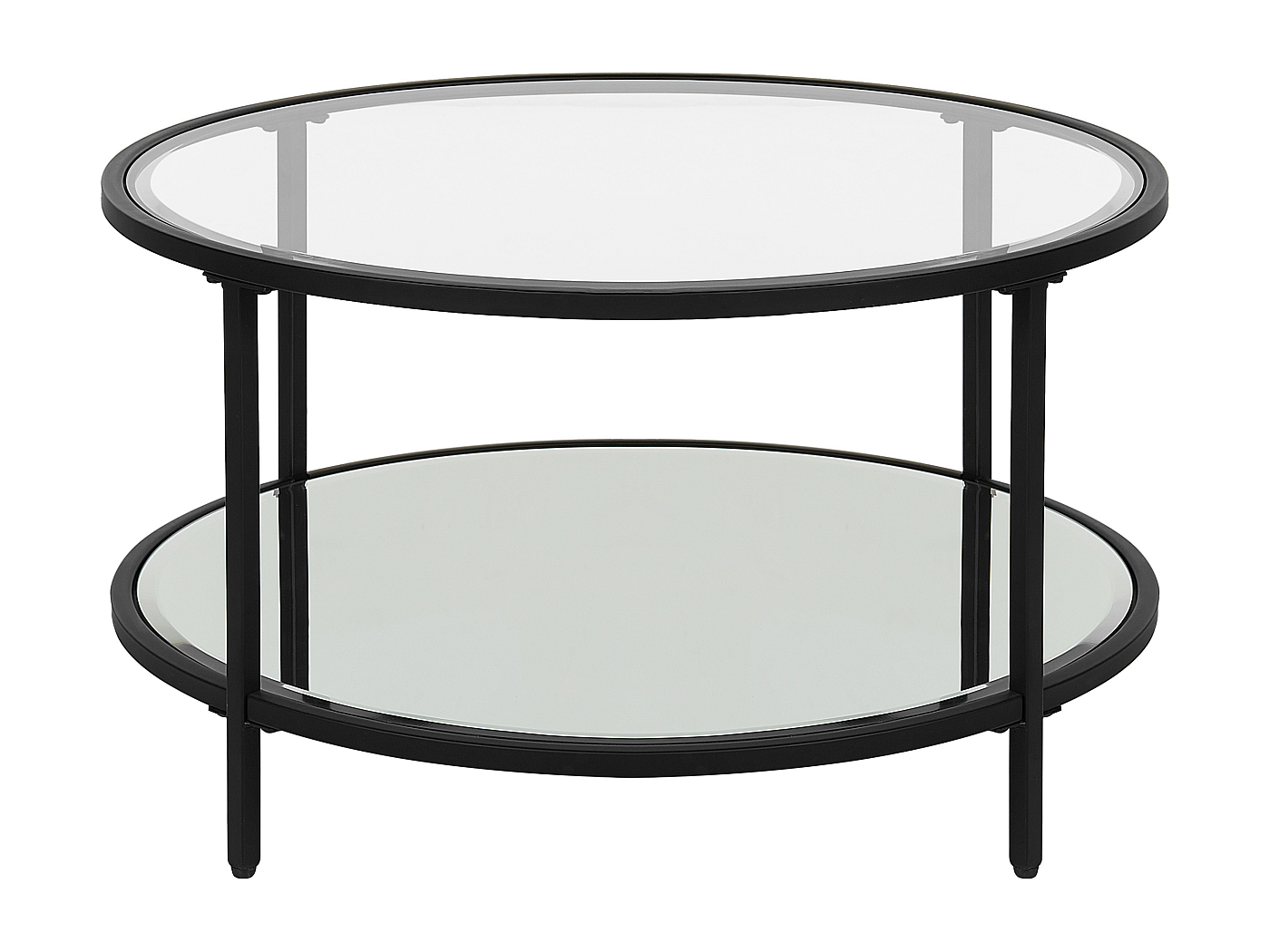 Table basse verre et acier noir ronde BIRNEY