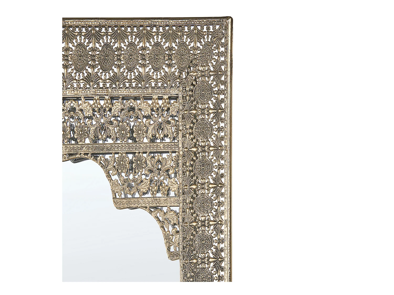 Moderner Wandspiegel Metall rechteckig 60 x 90 cm marokkanischer Stil gold Pali