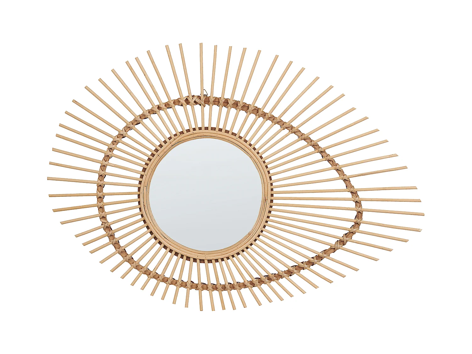 Moderner Wandspiegel Bambusholz natürlich 63 x 45 cm Augenform Bario