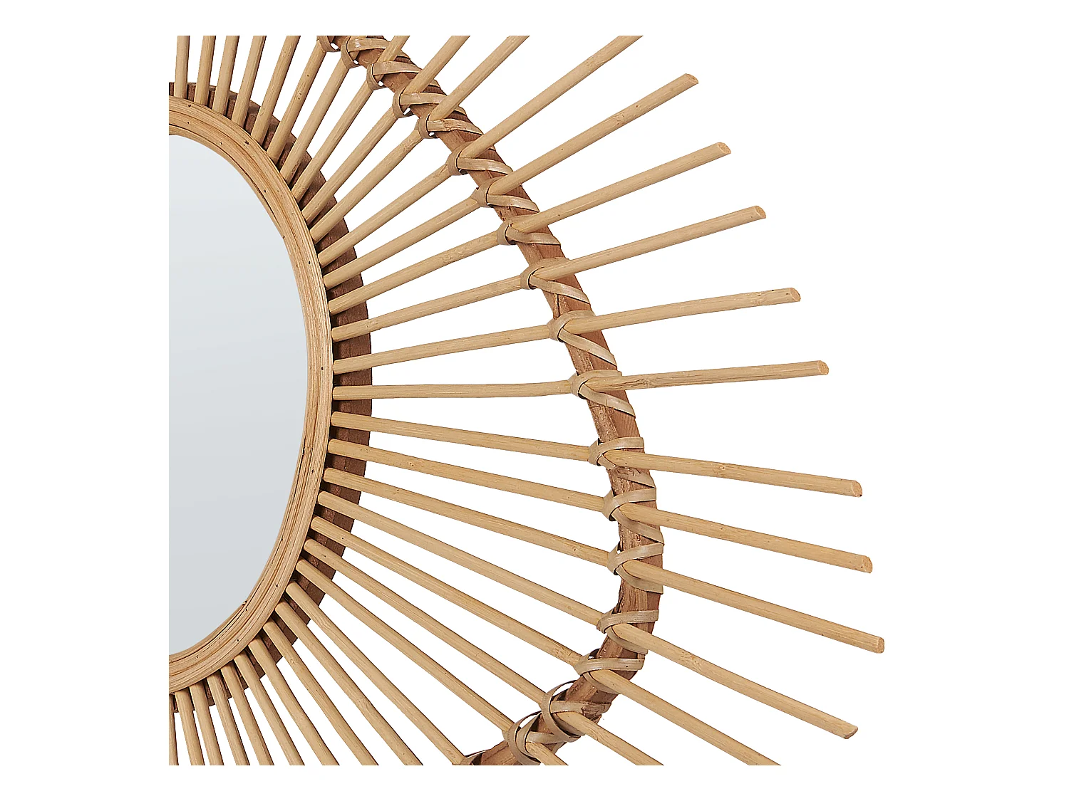 Moderner Wandspiegel Bambusholz natürlich 63 x 45 cm Augenform Bario