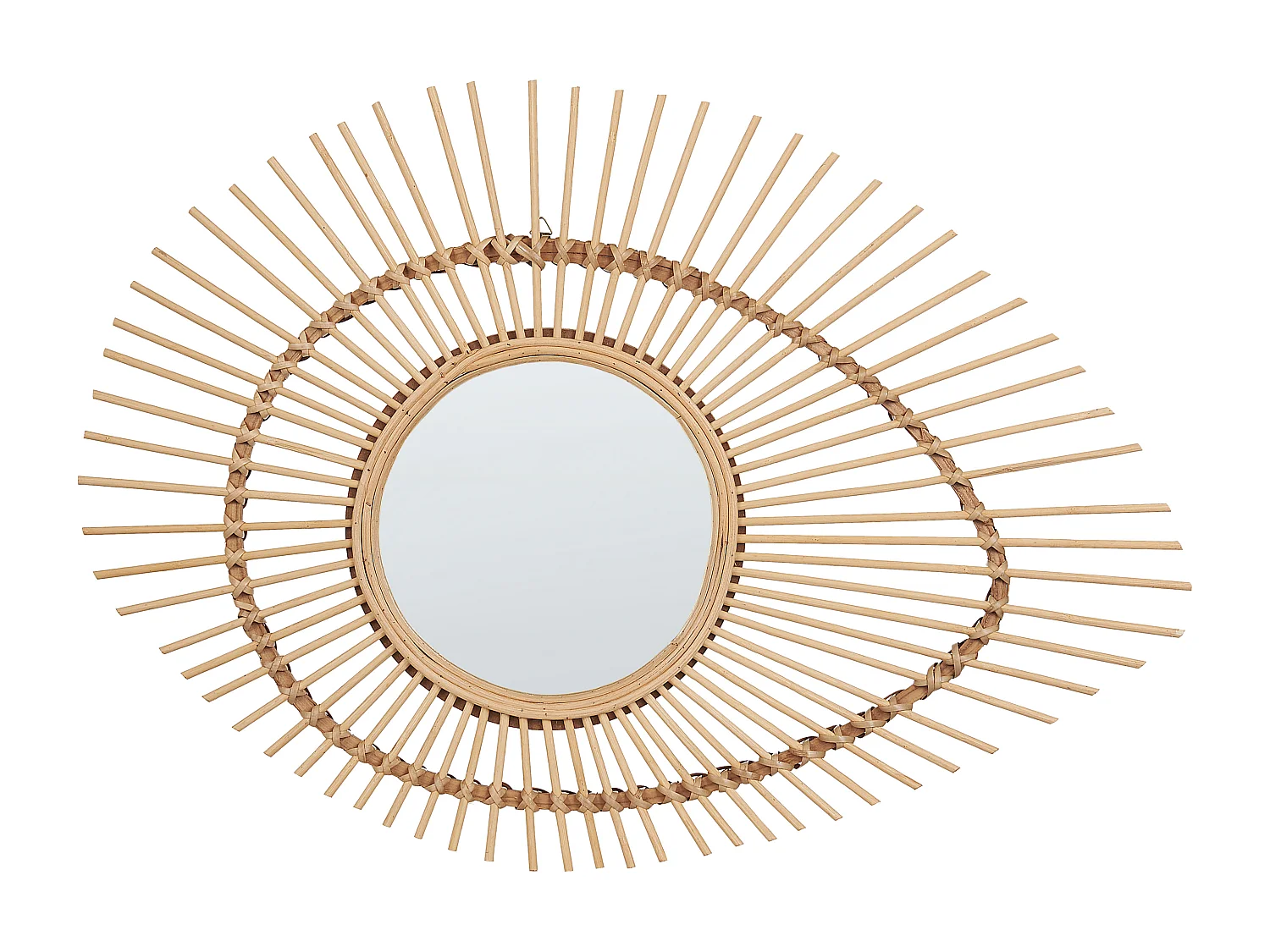 Moderner Wandspiegel Bambusholz natürlich 63 x 45 cm Augenform Bario