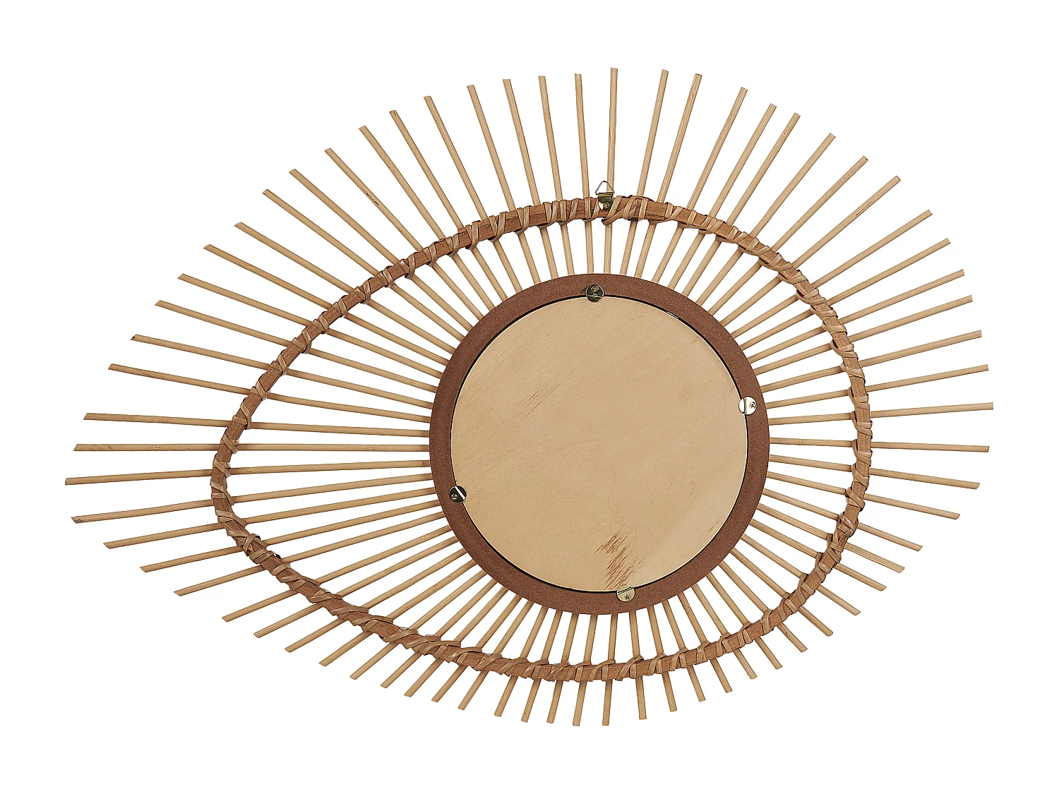 Moderner Wandspiegel Bambusholz natürlich 63 x 45 cm Augenform Bario