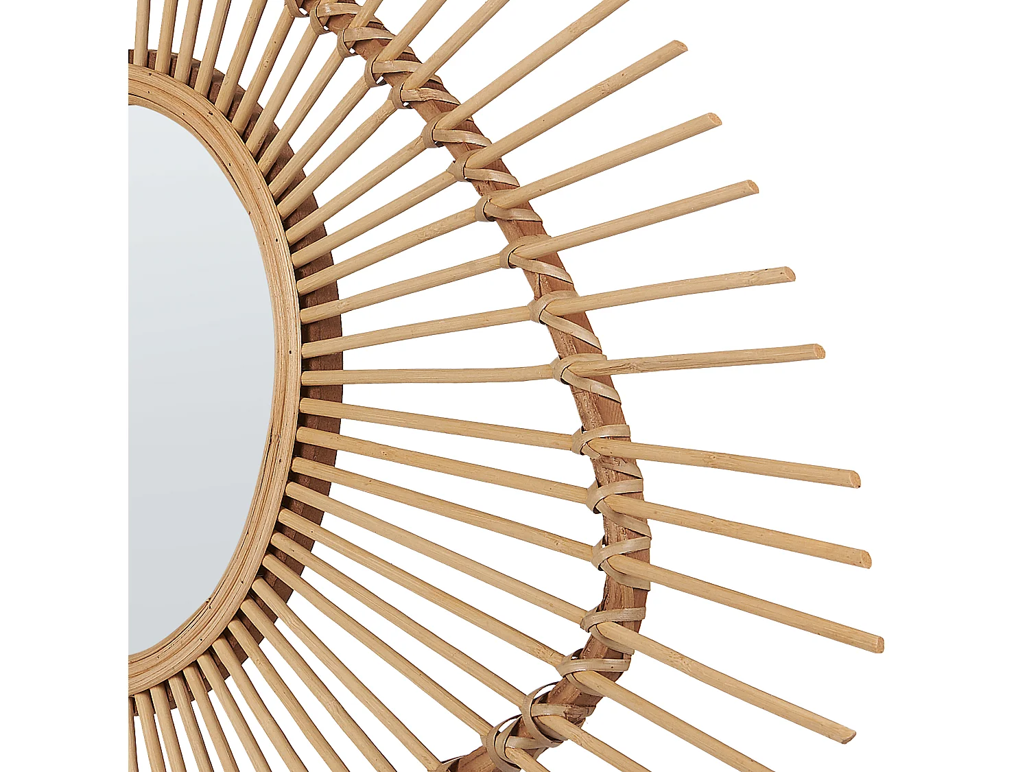 Moderner Wandspiegel Bambusholz natürlich 63 x 45 cm Augenform Bario