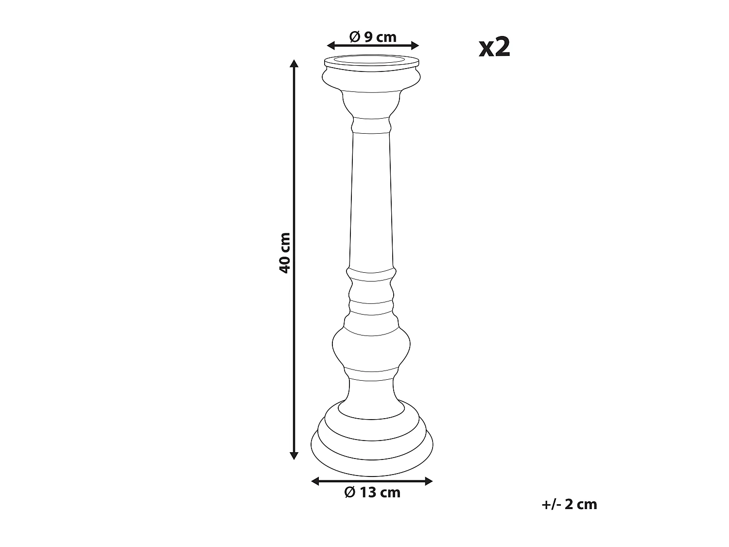 Set van 2 kaarshouders IMARTI Glas 40 cm Goud
