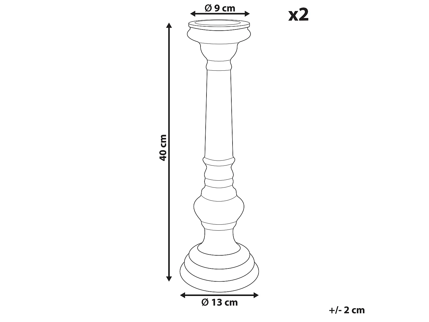Lot de 2 bougeoirs IMARTI Verre 40 cm Doré