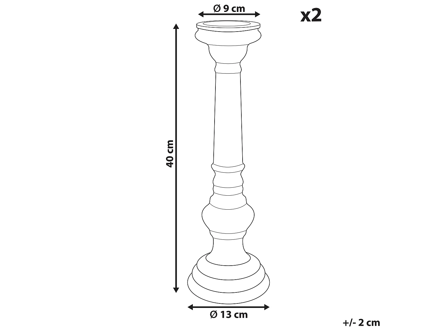 Set van 2 kaarshouders IMARTI Glas 40 cm Goud
