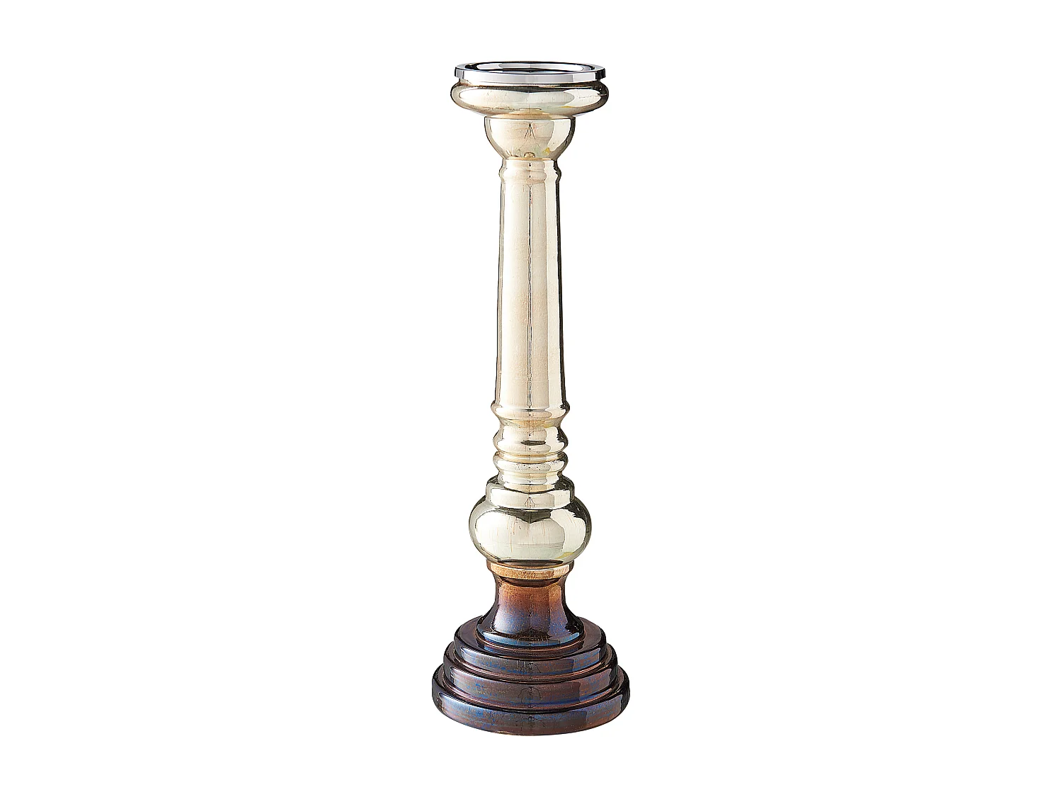 Lot de 2 bougeoirs IMARTI Verre 40 cm Doré