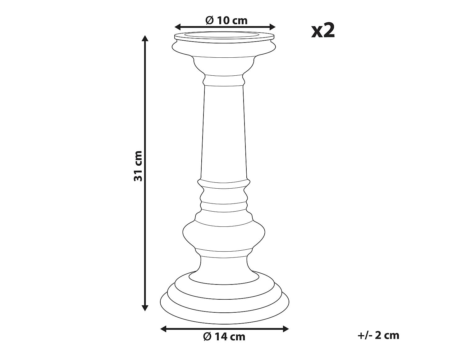Set di 2 portacandele IMARTI Vetro 30 cm Oro