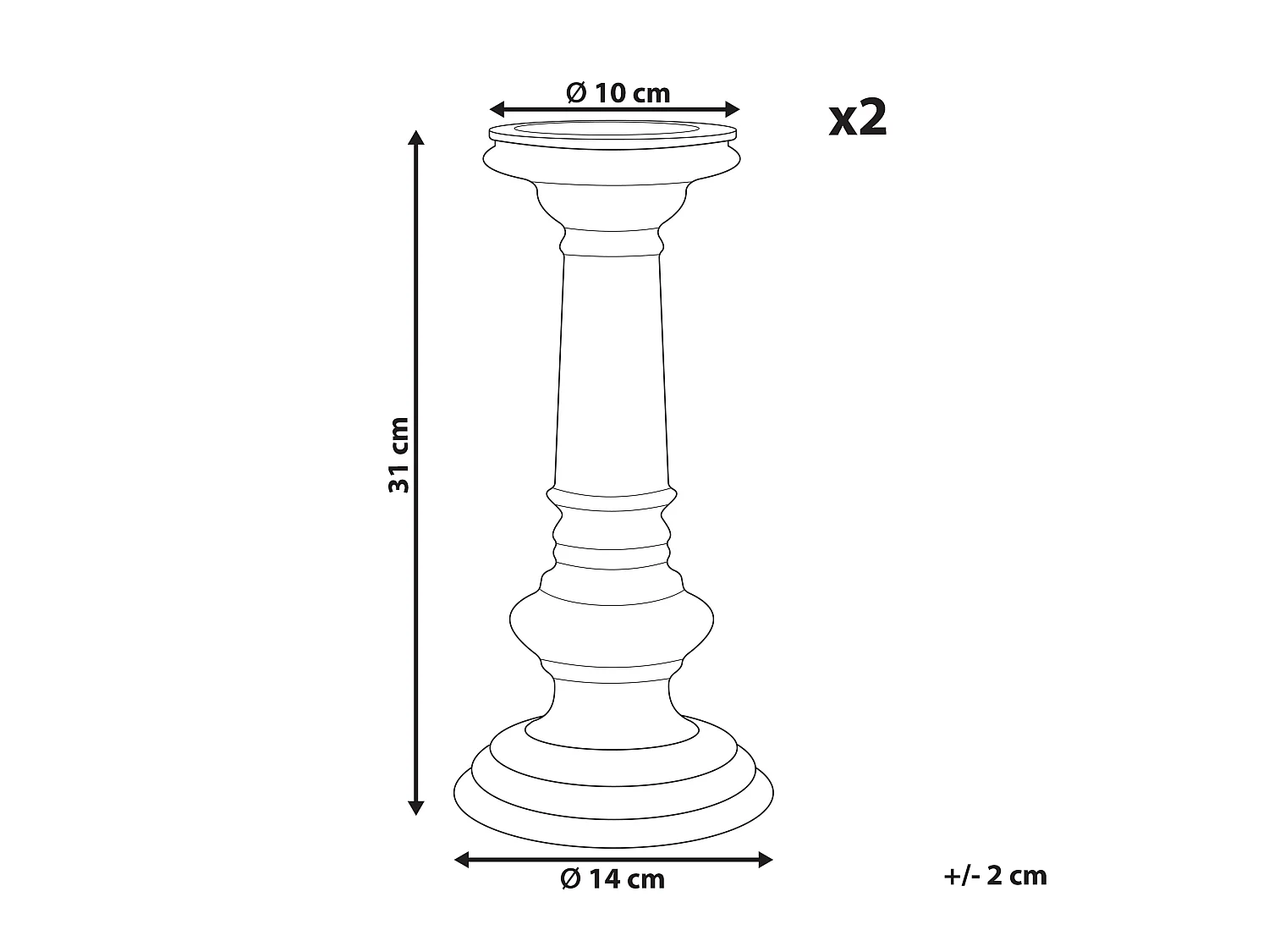 Kerzenständer Kerzenhalter 2er Set Glas gold Farbverlauf Metallic-Effekt 31 cm