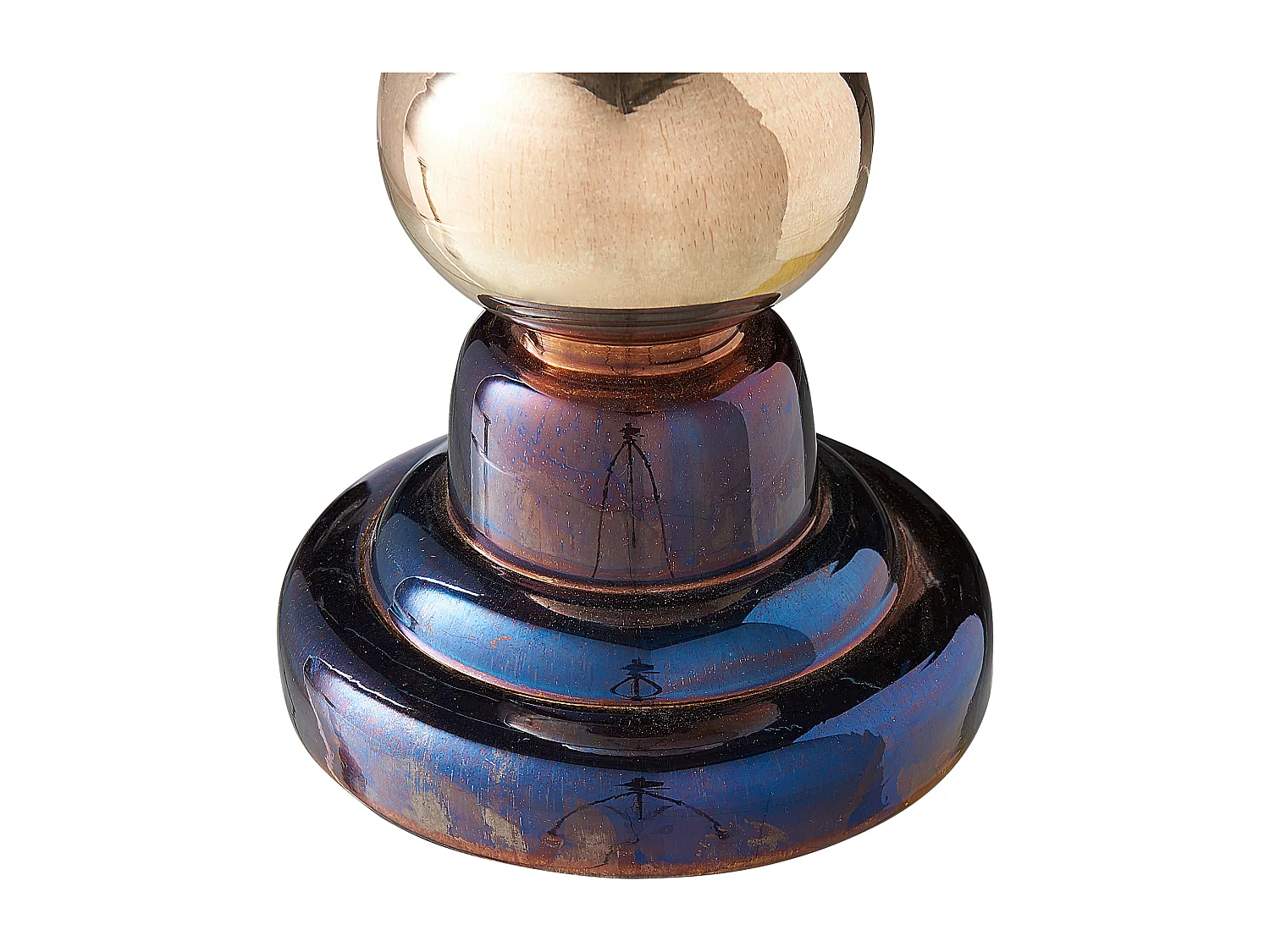 Set van 2 kaarshouders IMARTI Glas 30 cm Goud