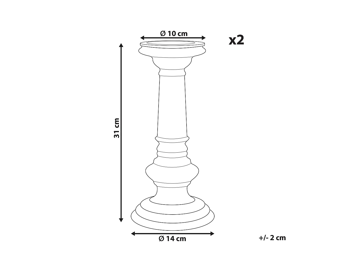 Lot de 2 bougeoirs IMARTI Verre 30 cm Doré