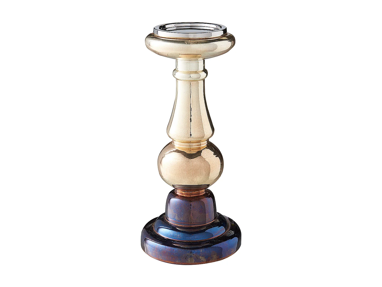 Lot de 2 bougeoirs IMARTI Verre 30 cm Doré