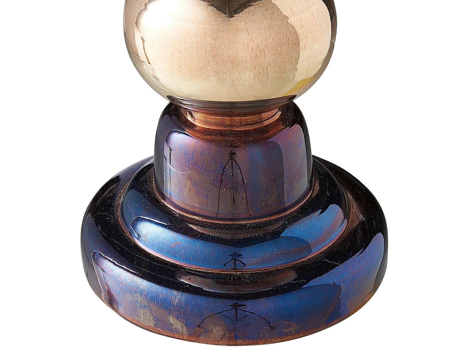 Lot de 2 bougeoirs IMARTI Verre 30 cm Doré