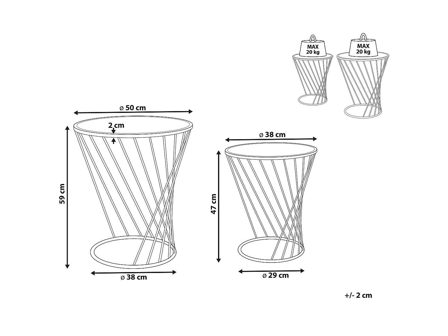 Salontafel set van 2 TWIST