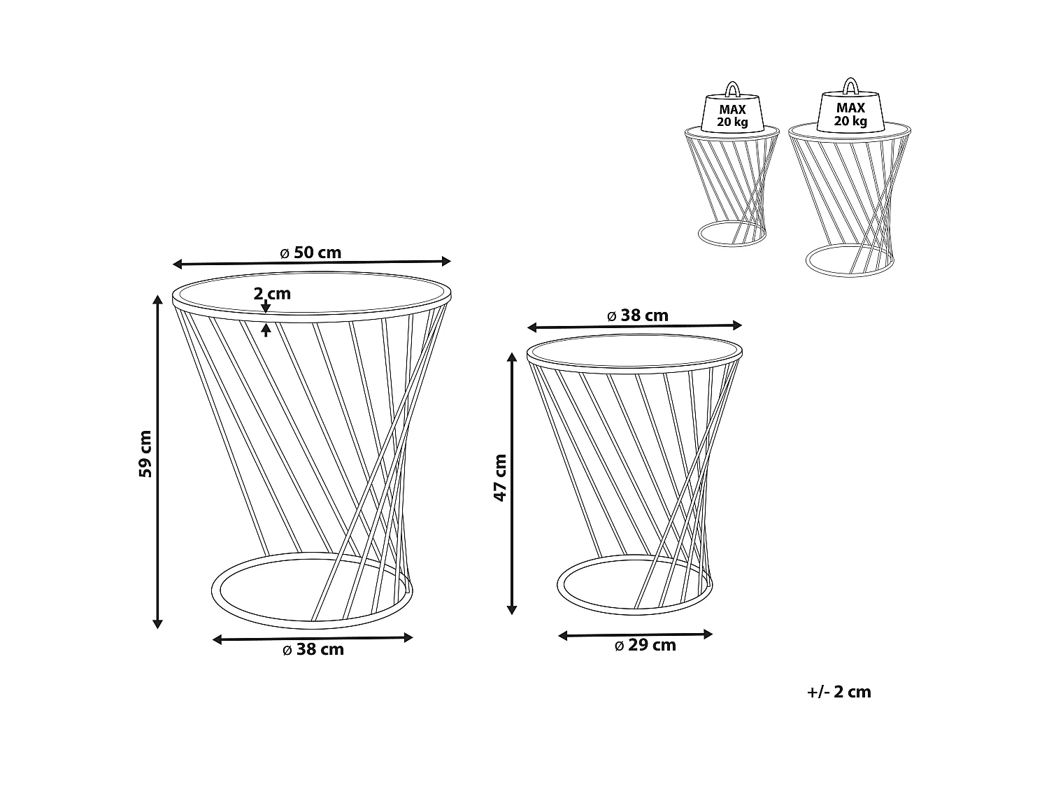 Salontafel set van 2 TWIST