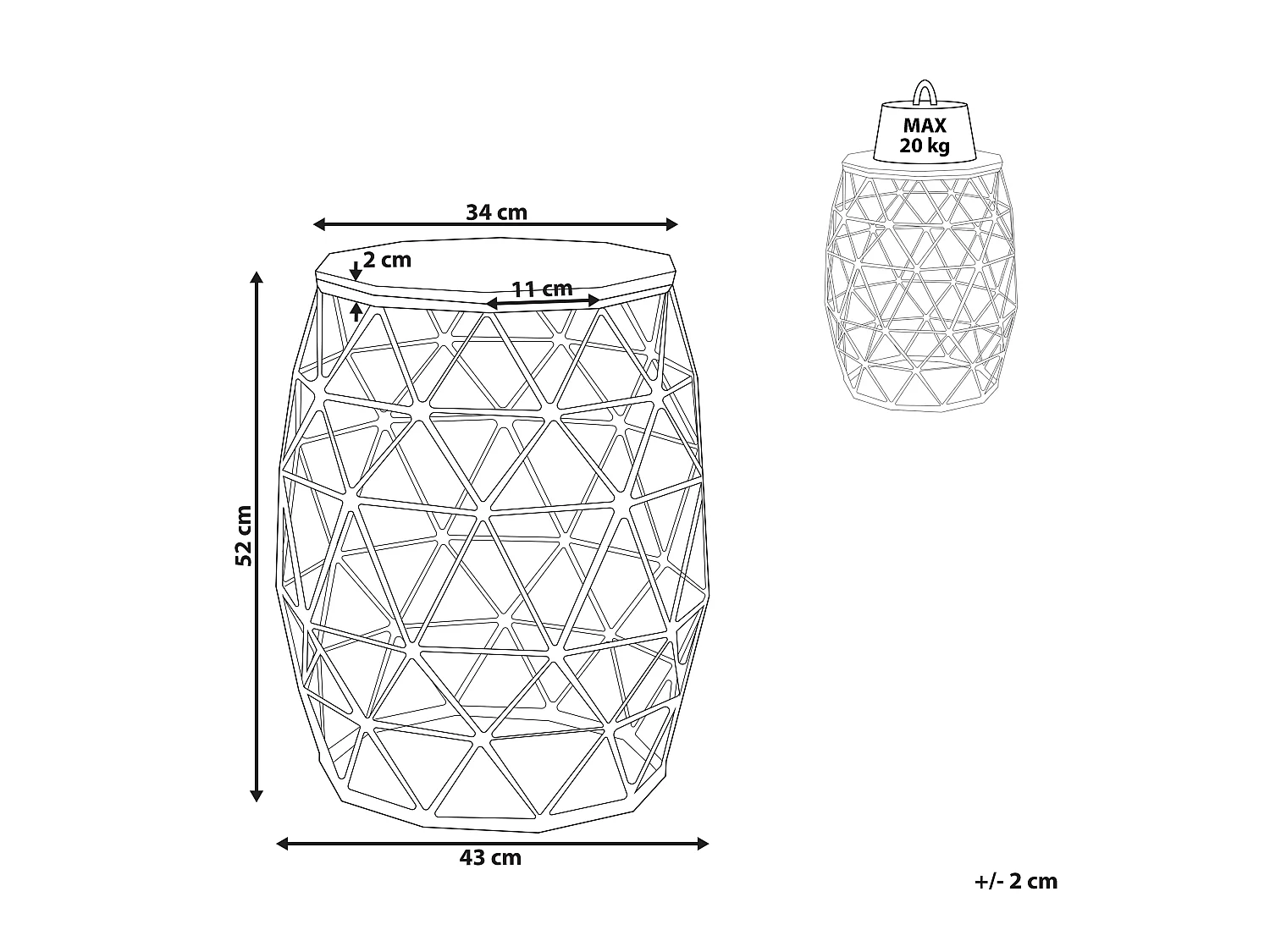 Stolik pomocniczy HALSEY Złoty