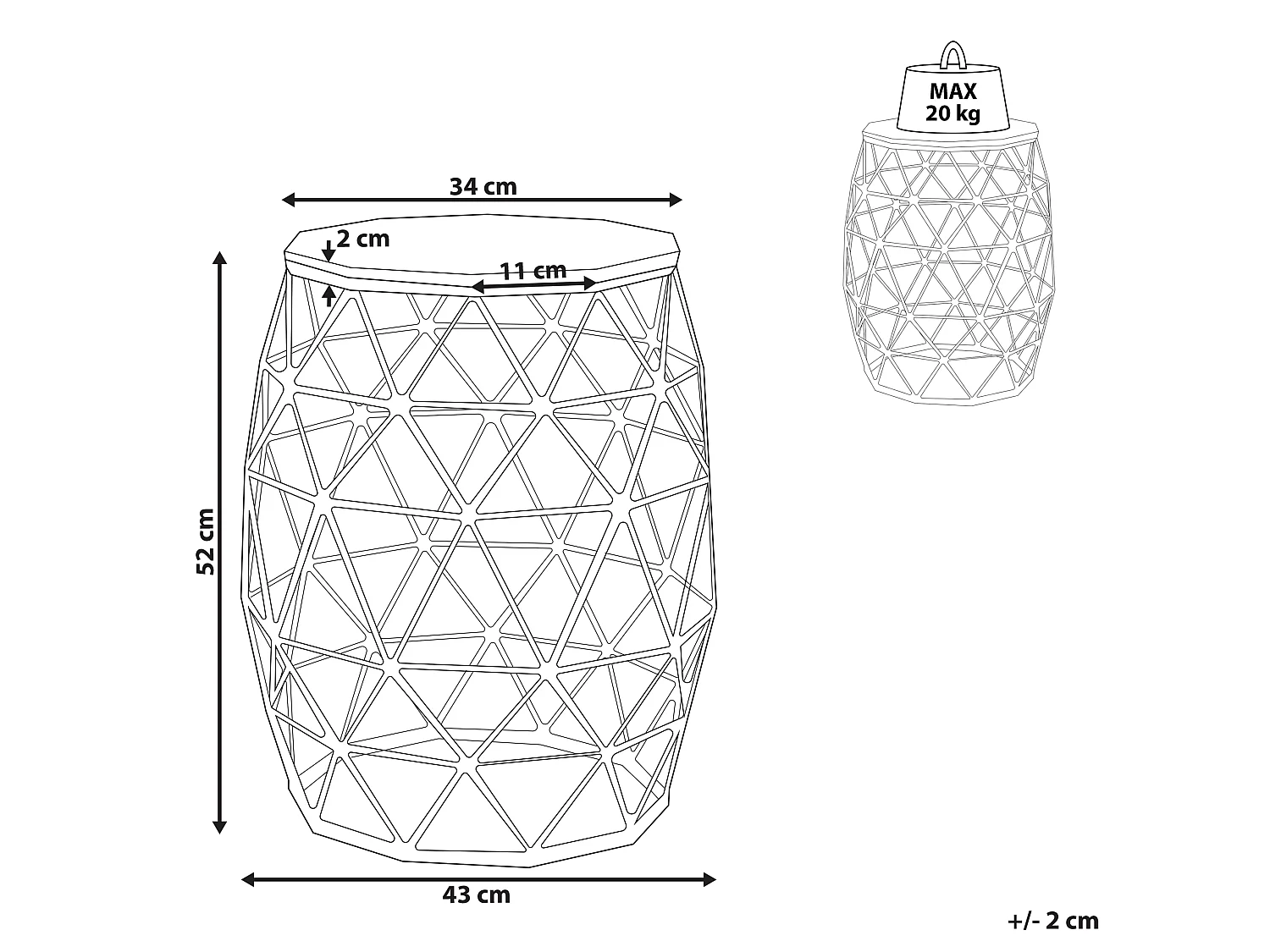 Bijzettafel HALSEY Goud