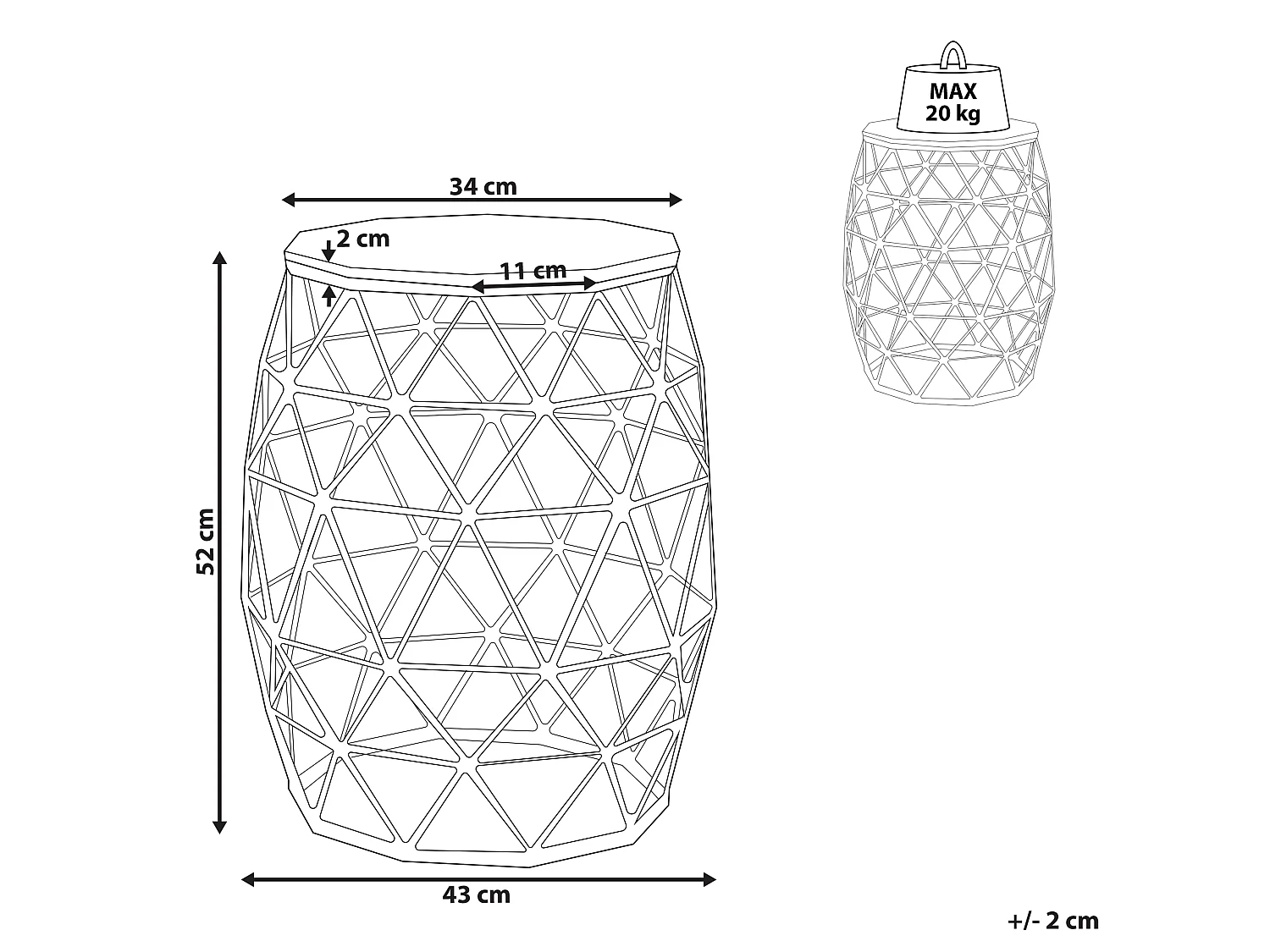 Tavolino effetto marmo e oro 34 cm HALSEY