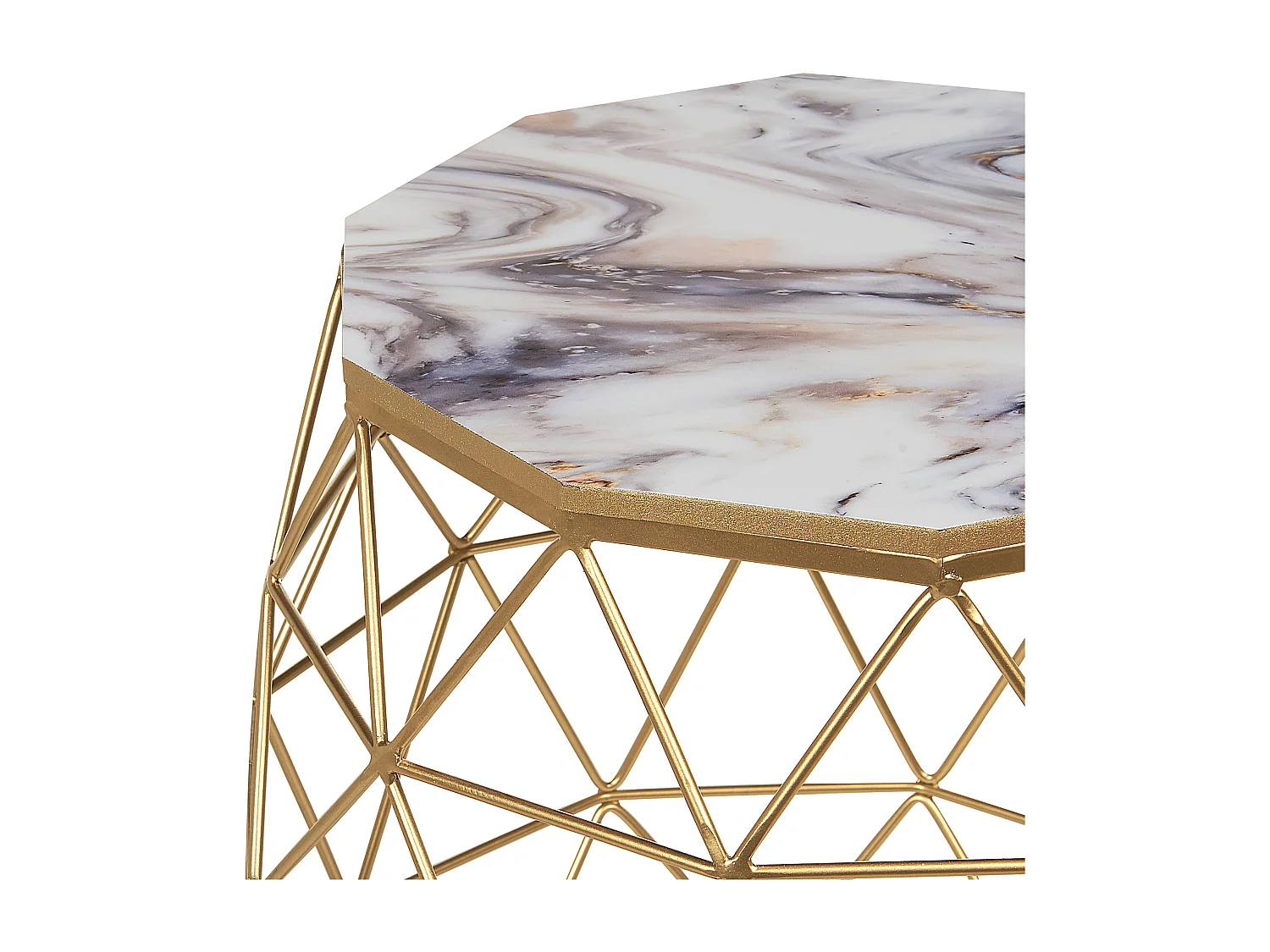 Tavolino effetto marmo e oro 34 cm HALSEY
