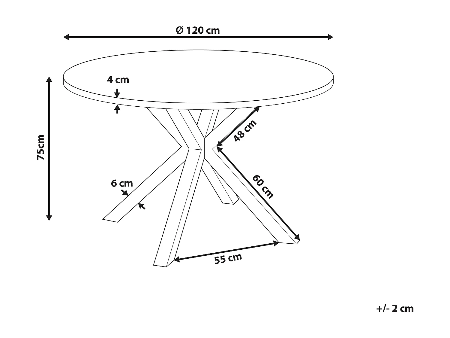 Table de salle à manger de jardin MALETTO 120 cm 120 cm Verre Gris