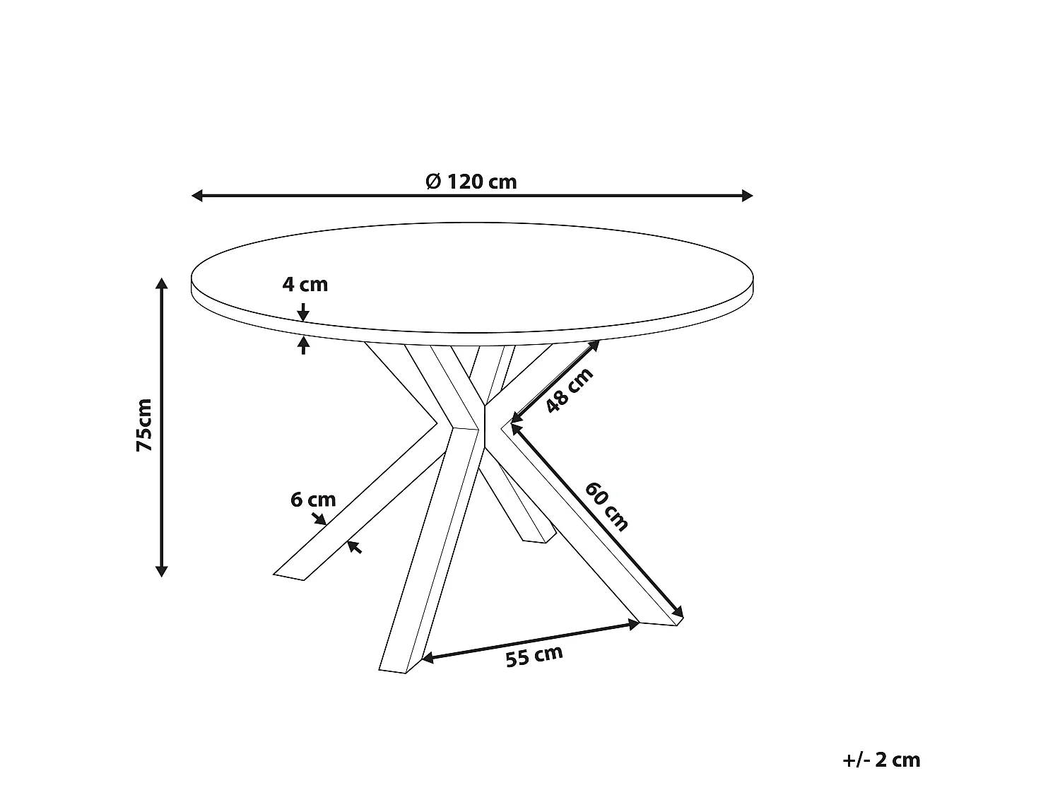 Table de salle à manger de jardin MALETTO 120 cm 120 cm Verre Gris