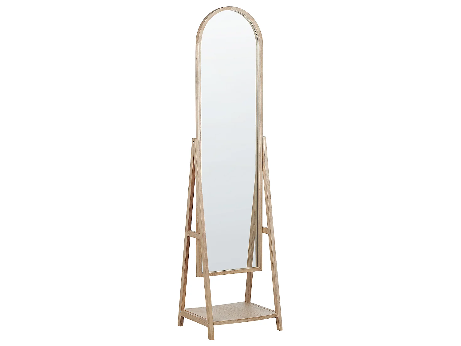 Specchio da parete con ripiano CHAMBERY 170 cm Legno Marrone chiaro