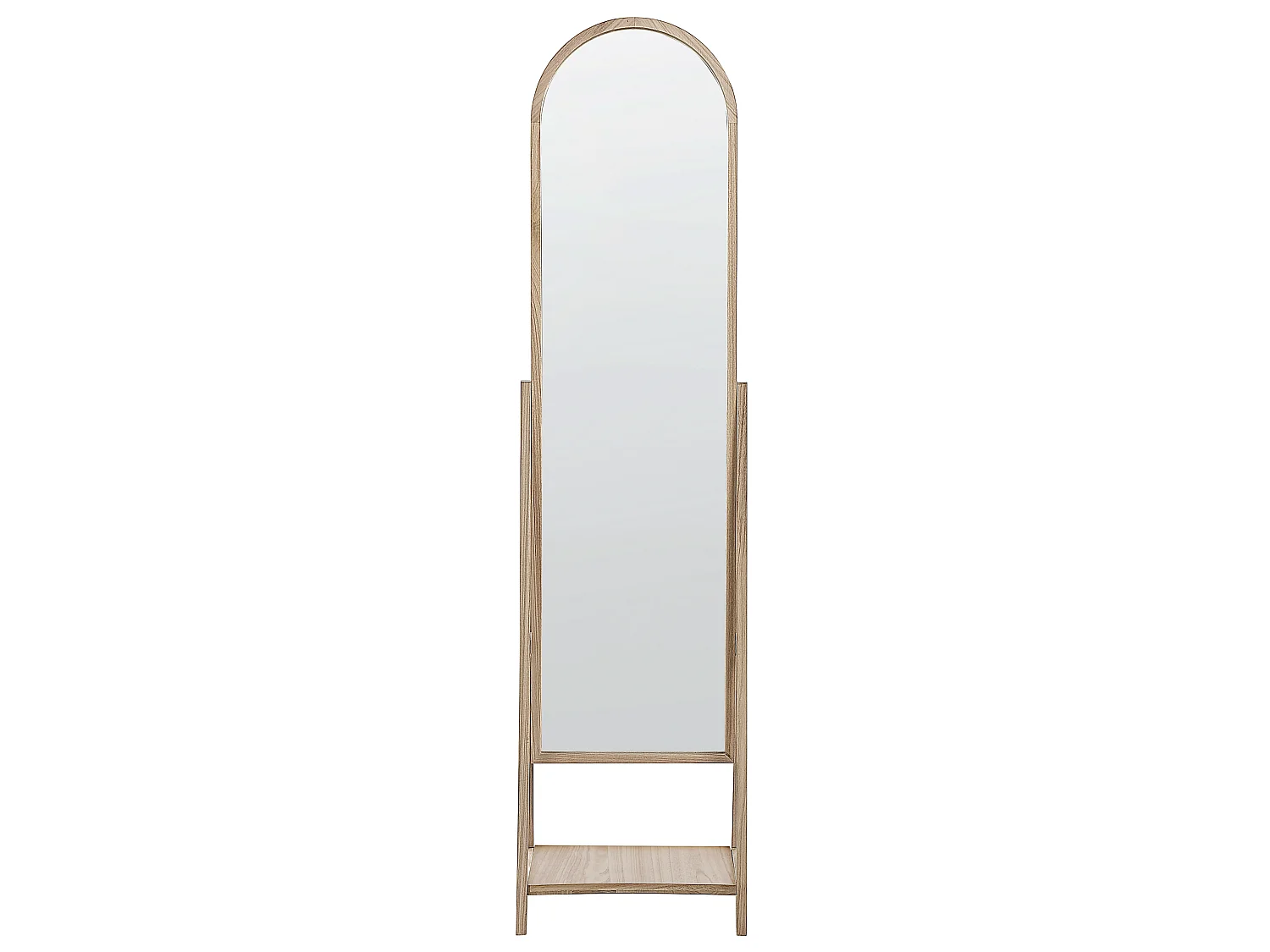 Specchio da parete con ripiano CHAMBERY 170 cm Legno Marrone chiaro