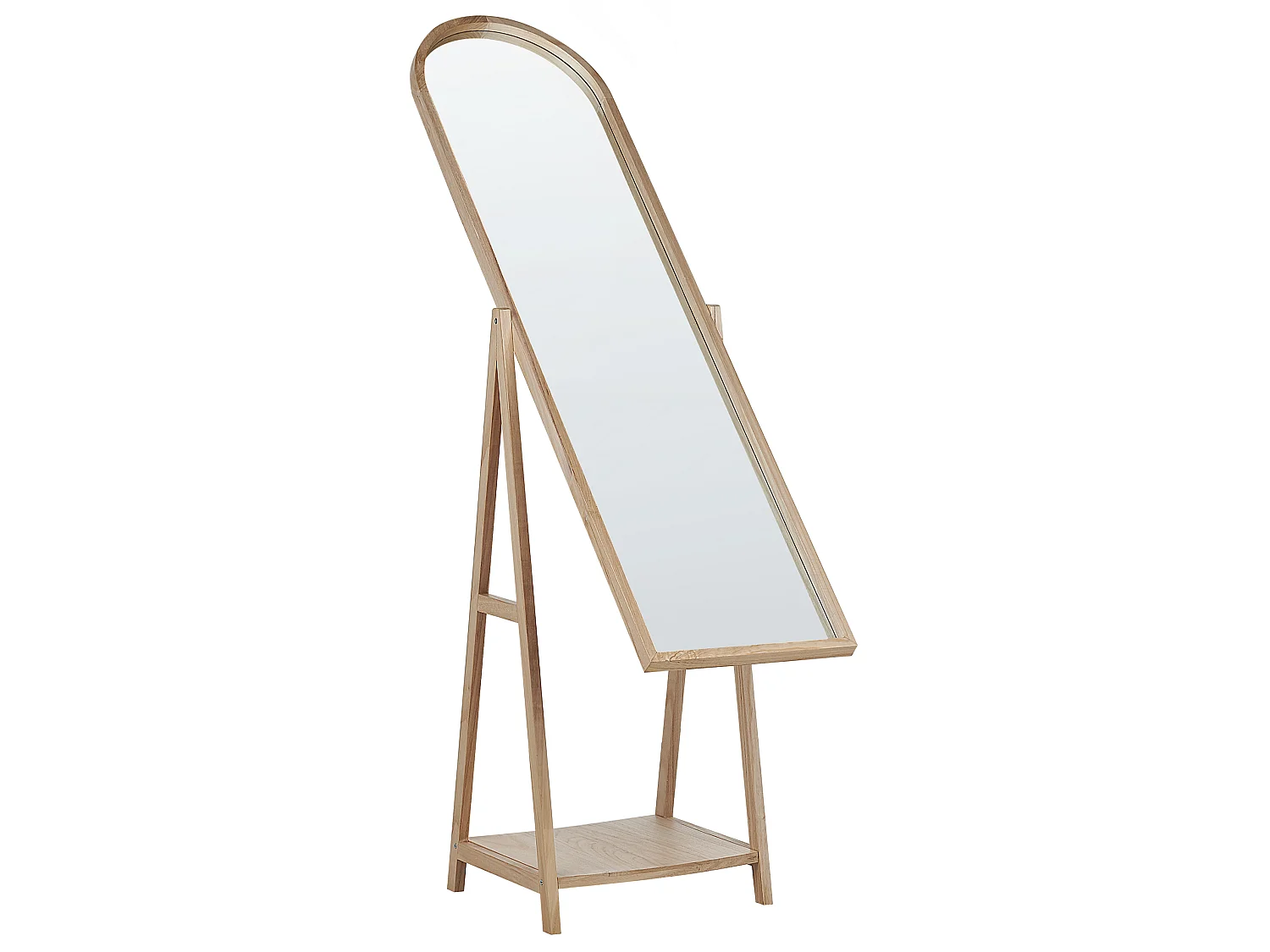 Specchio da parete con ripiano CHAMBERY 170 cm Legno Marrone chiaro