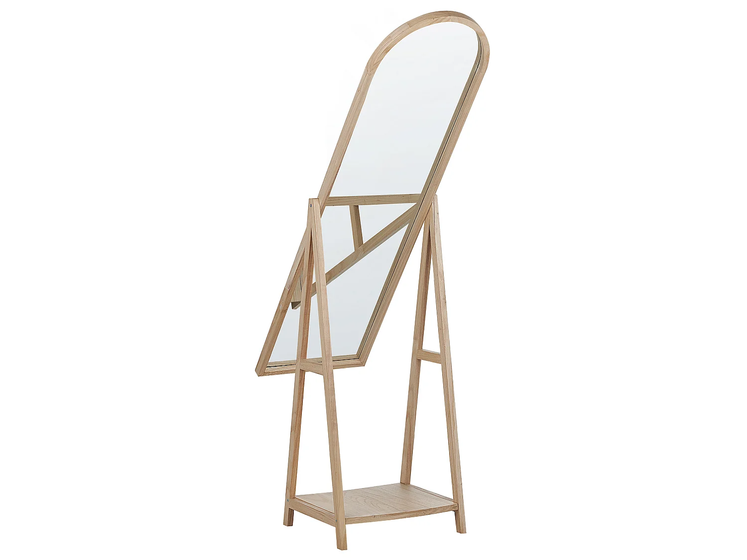 Specchio da parete con ripiano CHAMBERY 170 cm Legno Marrone chiaro