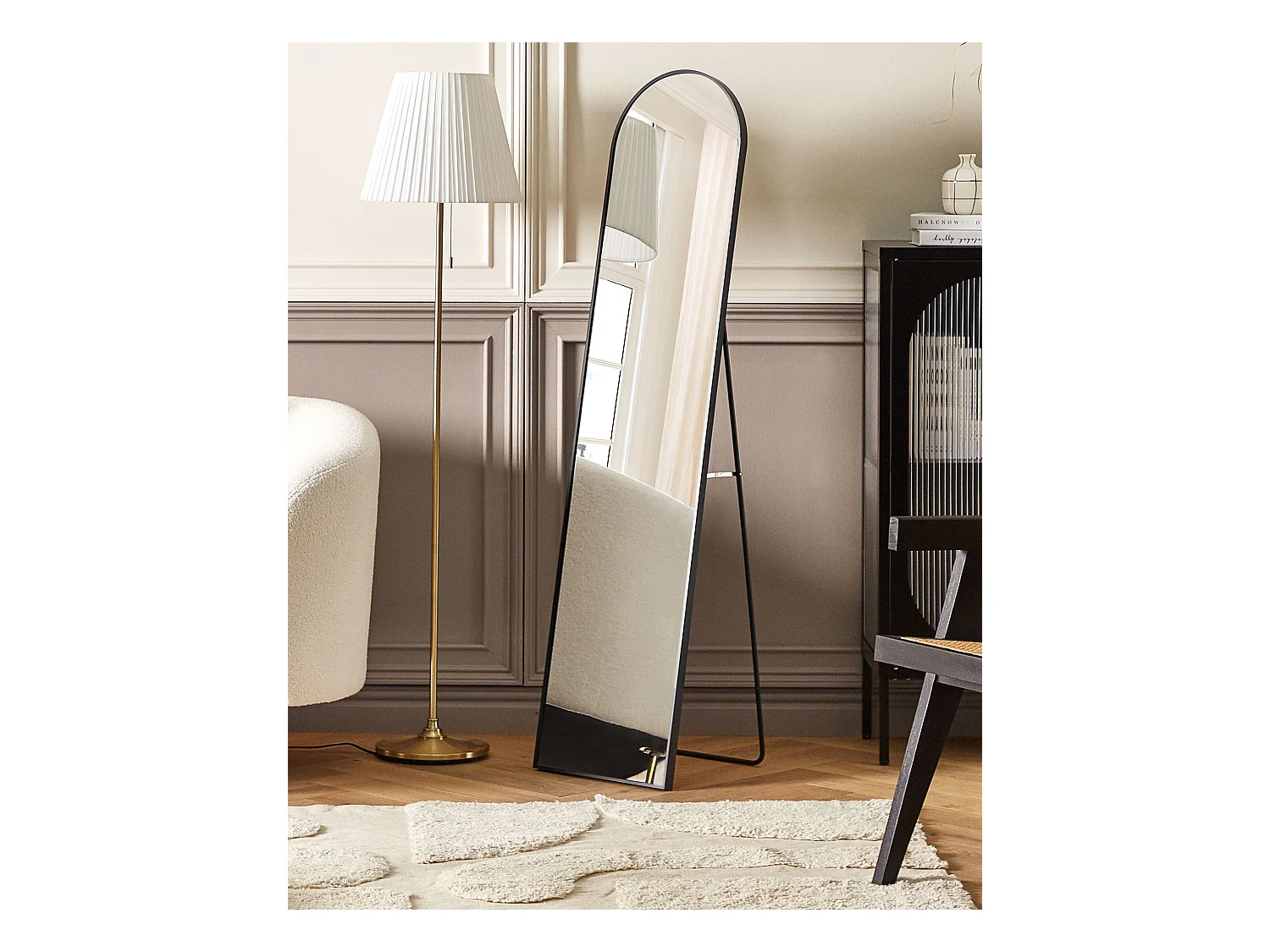 Staande spiegel BAGNOLET 150 cm Metaal Zwart