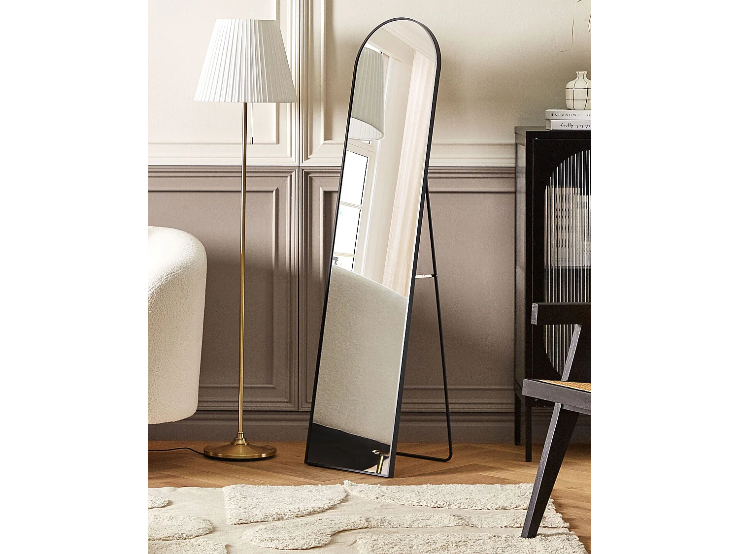 Miroir sur pied BAGNOLET 150 cm Métal Noir