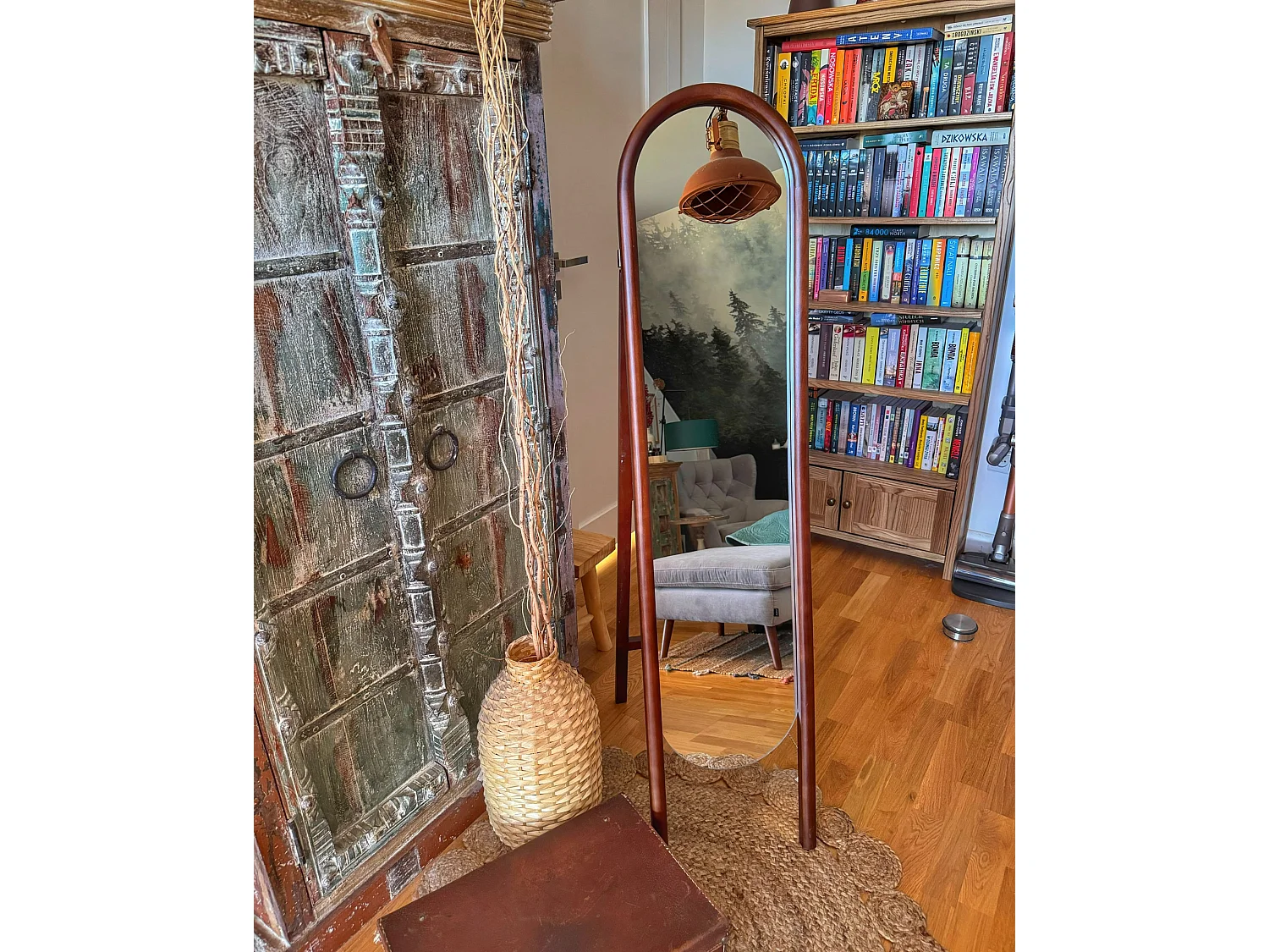 Miroir sur pied CHELLES 150 cm Bois Marron foncé