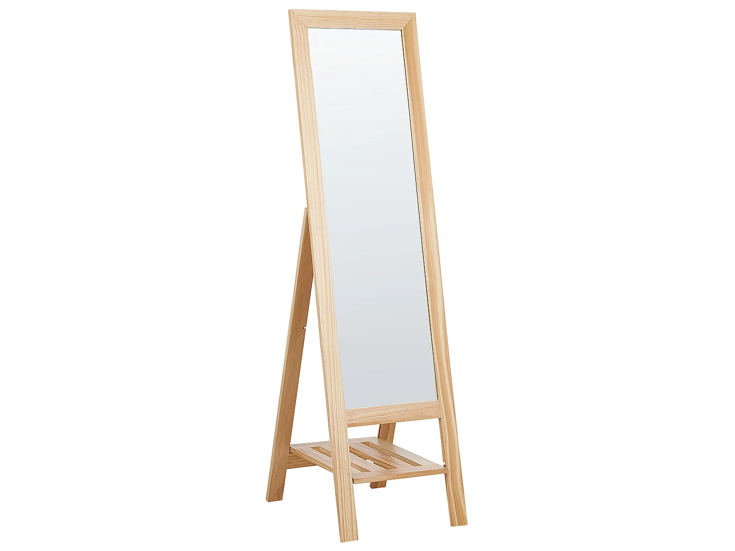 Miroir sur pied avec étagère LUISANT 145 cm Bois Marron clair