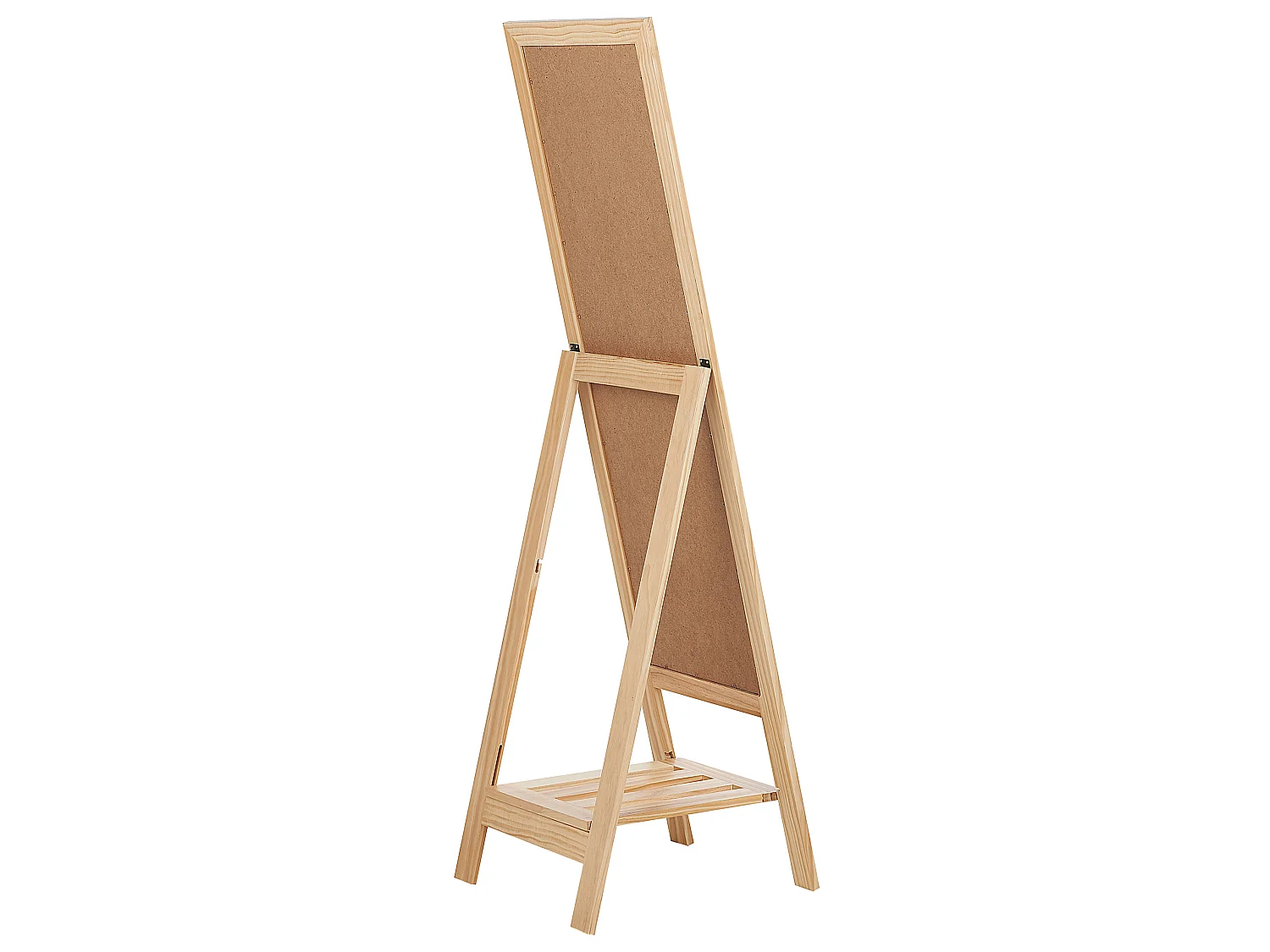 Miroir sur pied avec étagère LUISANT 145 cm Bois Marron clair