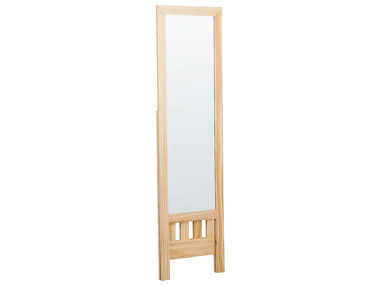 Golvspegel med hylla LUISANT 145 cm Furu Ljusbrun