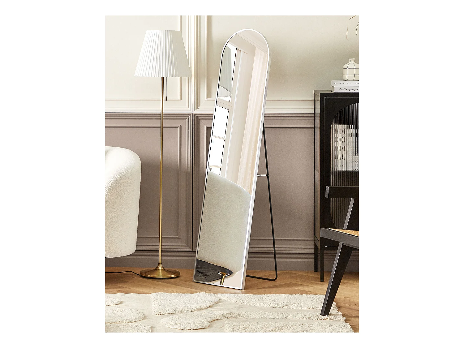 Miroir sur pied BAGNOLET 150 cm Métal Argenté