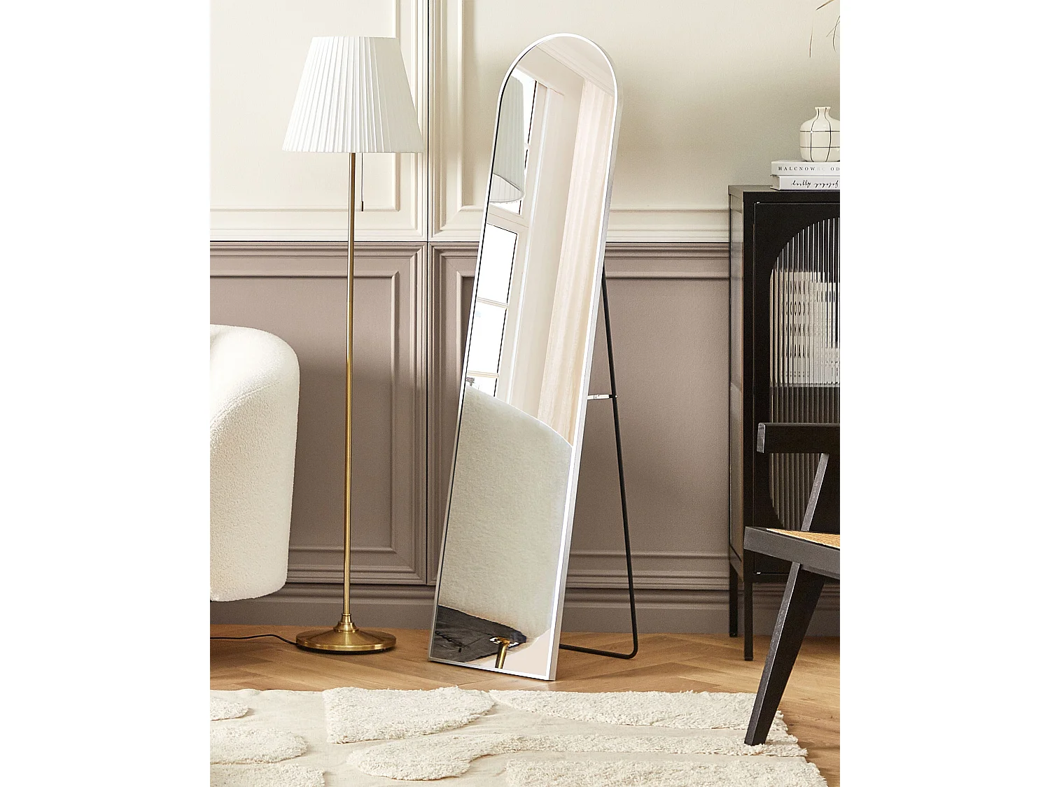 Miroir sur pied BAGNOLET 150 cm Métal Argenté